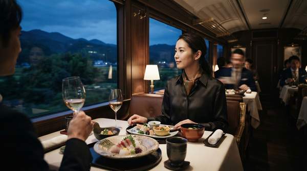 Editorial illustration for Two Ways to Eat Your Way Through Wine Country or Kyushu: Picking the Right Luxury Train Dining Model