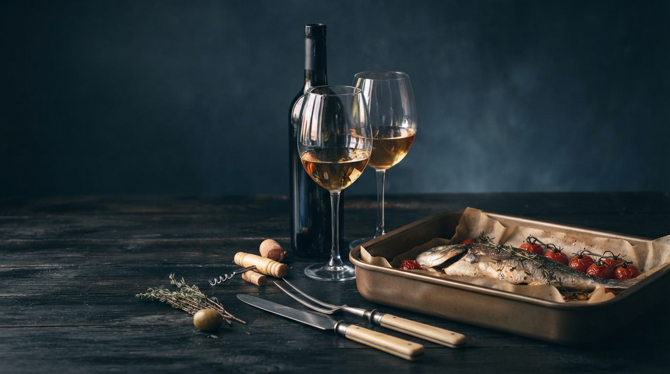 Editorial illustration for White Wines for Fall: Your Guide to Flavorful Pairings and Perfect Temperatures